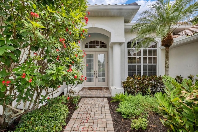 entrance to property with french doors