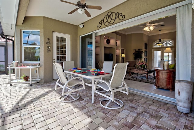 view of patio / terrace featuring ceiling fan