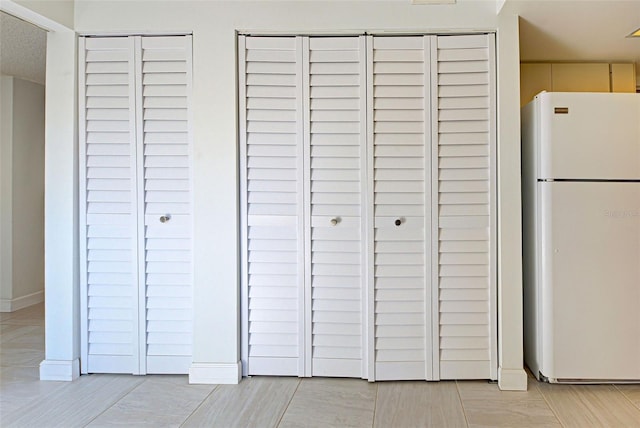 room details with white fridge