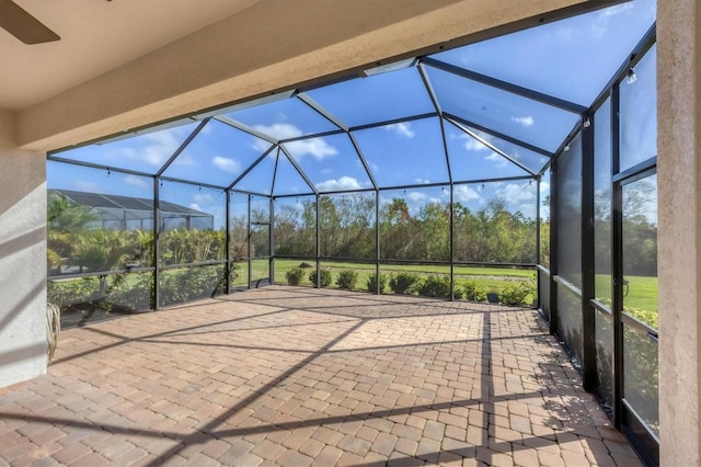 view of patio / terrace with glass enclosure