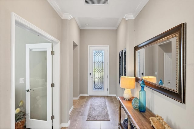 entryway with ornamental molding