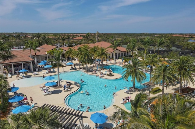 view of pool with a patio area