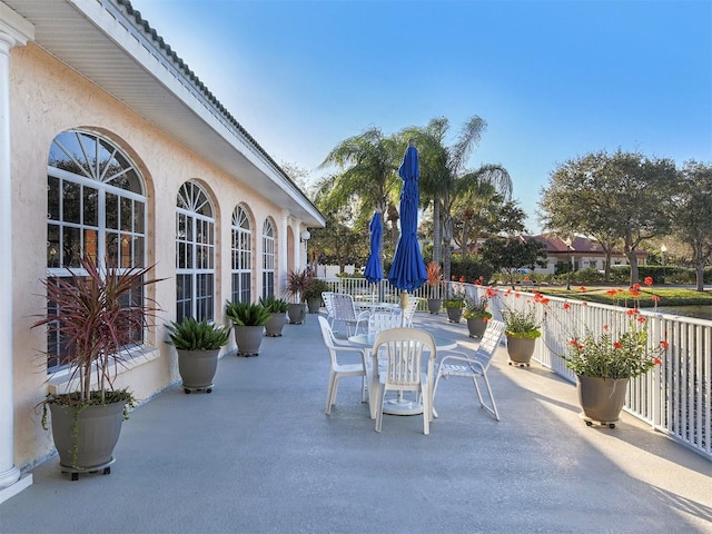 view of patio featuring outdoor dining space