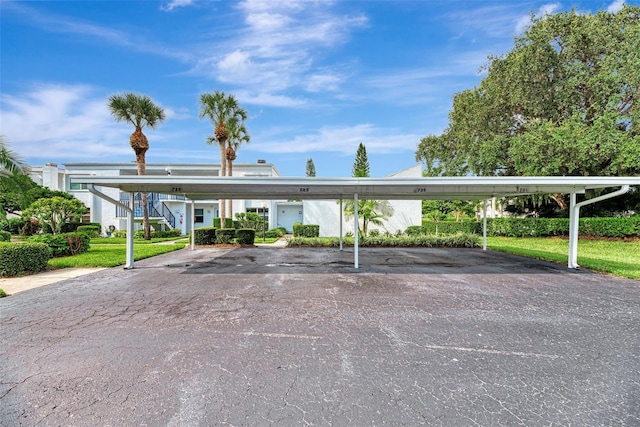 view of parking with a carport