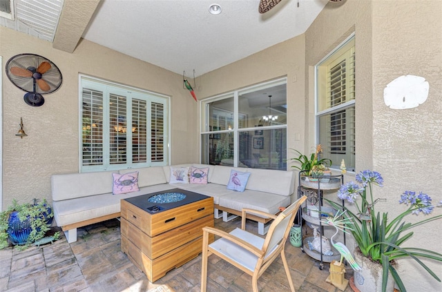 view of patio / terrace with an outdoor living space