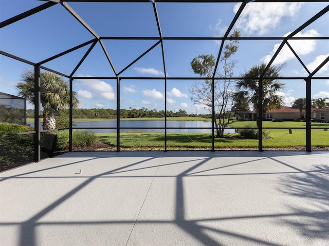 126 Cipriani Way N, Venice, FL 34275 - view of patio featuring a lanai and a water view