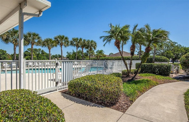 community pool with fence