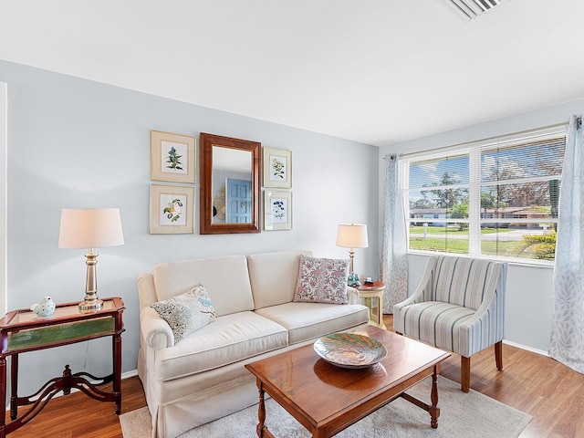 living room featuring hardwood / wood-style floors