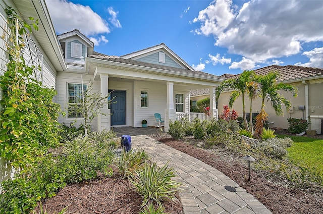 view of front of property with covered porch