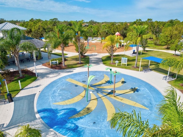 view of home's community with a yard and a gazebo