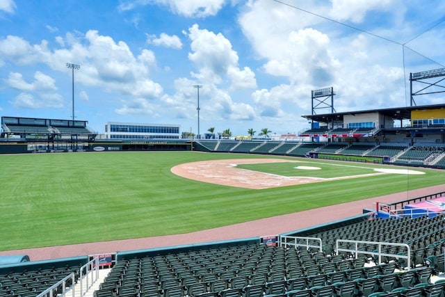 view of sport court featuring a yard