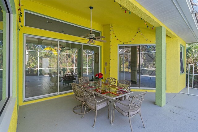 view of patio / terrace with ceiling fan