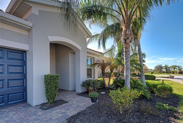 entrance to property with a garage