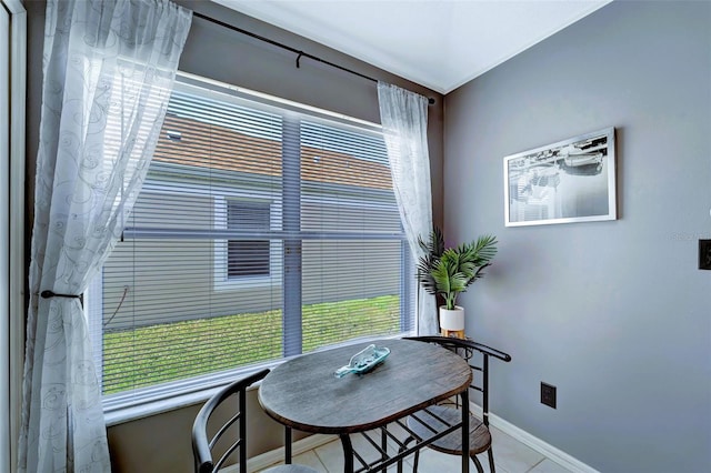 view of tiled dining area