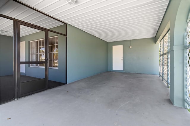 view of patio featuring french doors