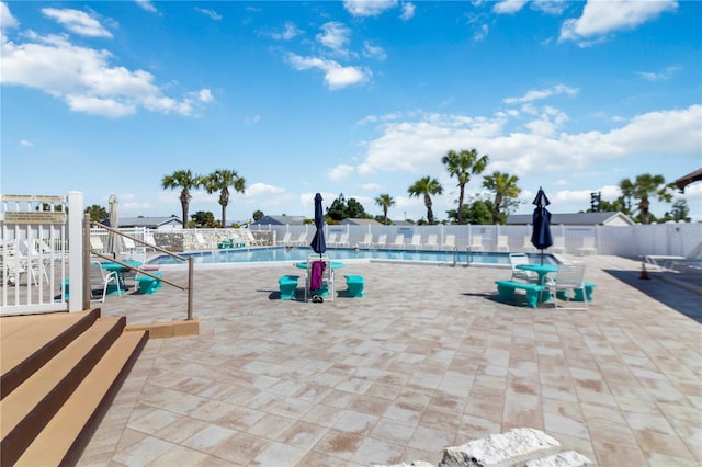 view of pool with a patio