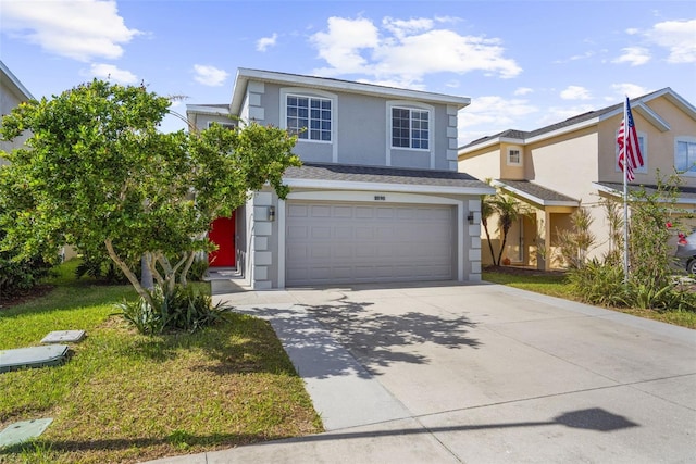 view of front property featuring a garage