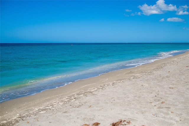 property view of water with a beach view