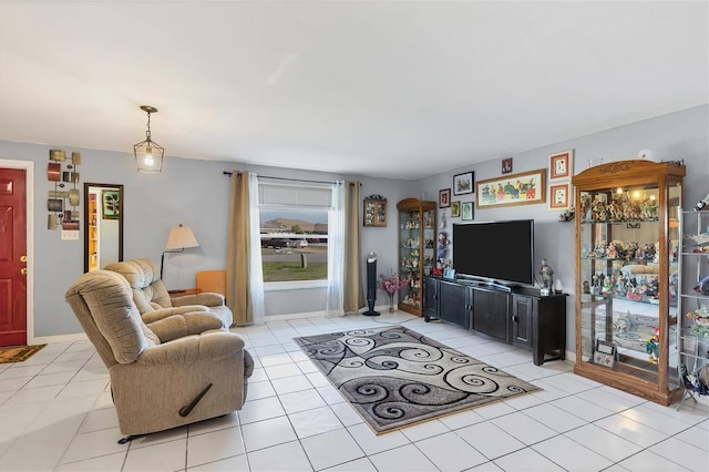 view of tiled living room