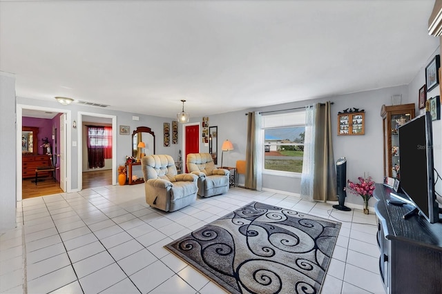 view of tiled living room