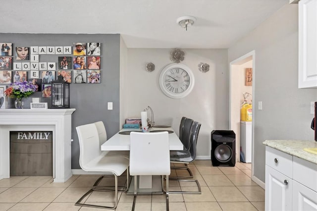 view of tiled dining room