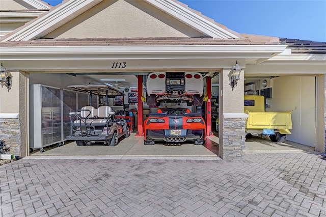 view of garage