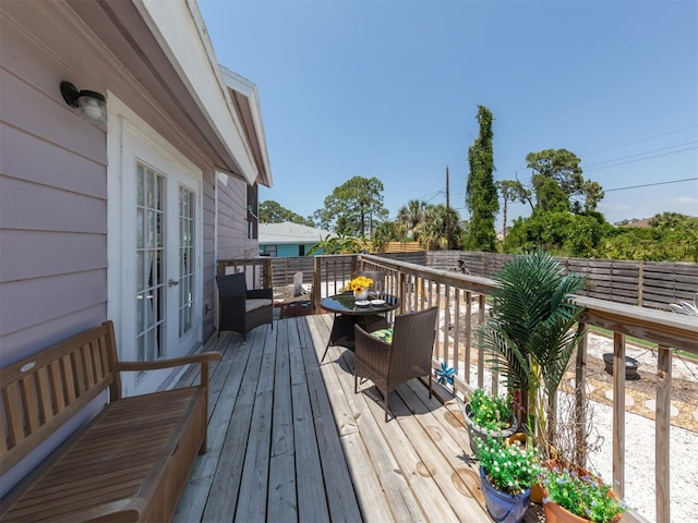 deck with french doors