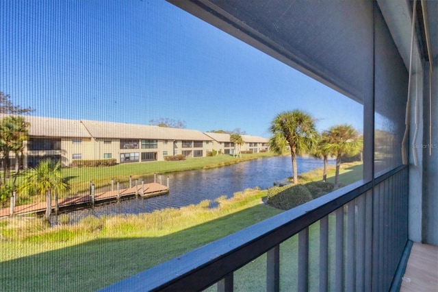 balcony with a water view