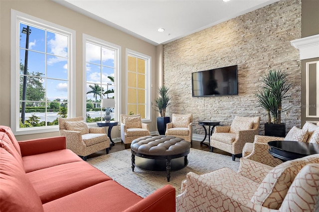 living room featuring hardwood / wood-style flooring