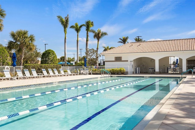 view of pool with a patio area