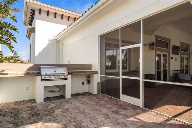 view of patio with area for grilling