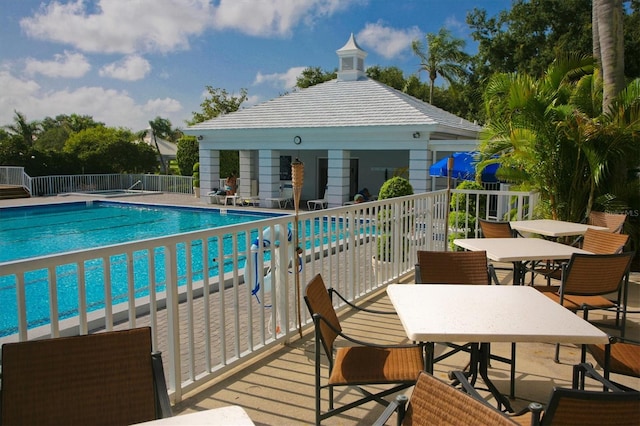 view of pool featuring a patio area