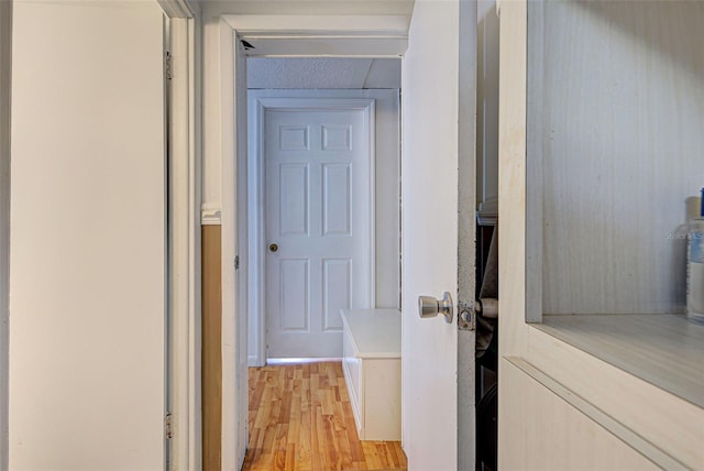 hallway featuring light wood-type flooring