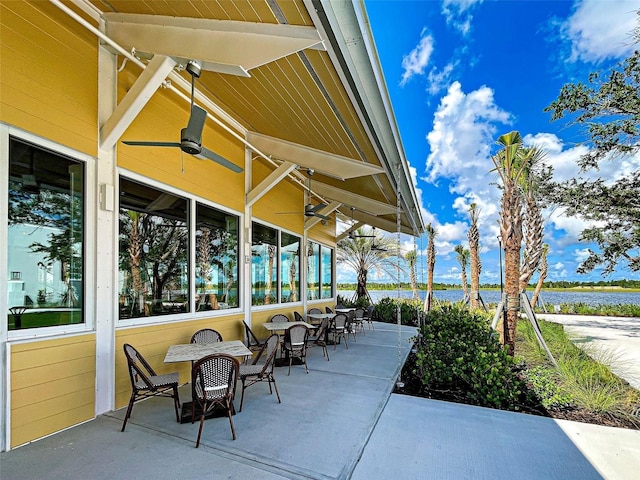 view of patio / terrace with ceiling fan