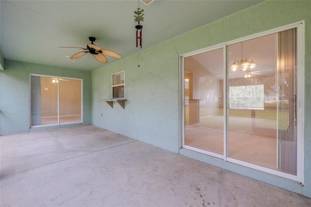 view of patio / terrace with ceiling fan