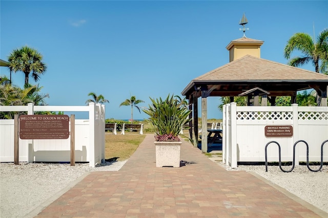 view of patio / terrace with a gazebo