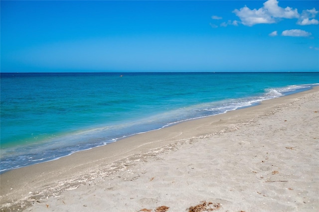 property view of water with a beach view