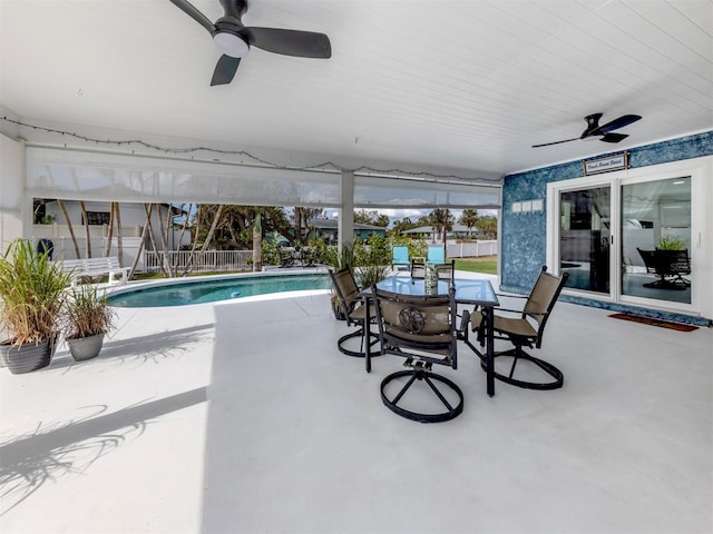 view of pool featuring a patio