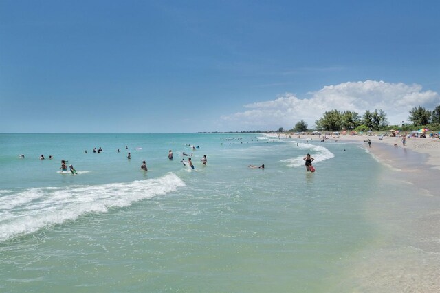 view of water feature featuring a view of the beach