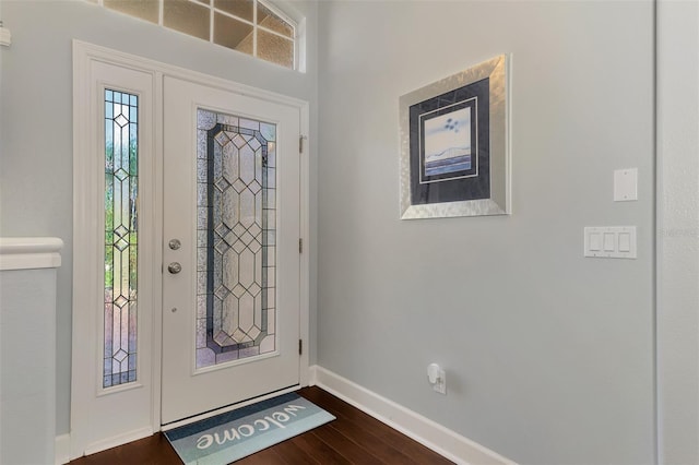 foyer featuring dark hardwood / wood-style floors