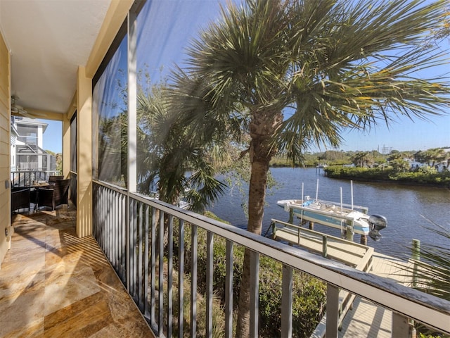 balcony with a water view