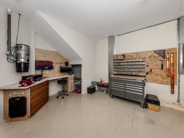 interior space featuring a textured ceiling