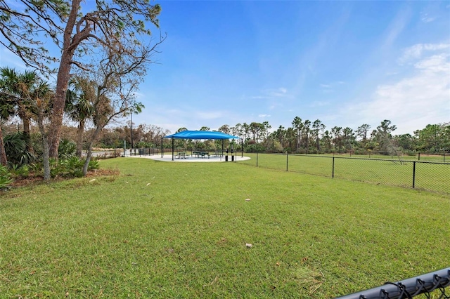 view of yard featuring a gazebo