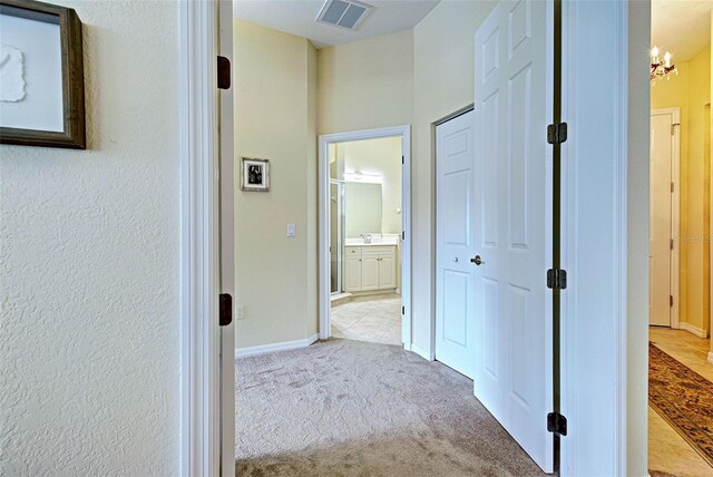 1704 Triano Cir Unit 1704, Venice, FL 34292 - hallway with light colored carpet and baseboards