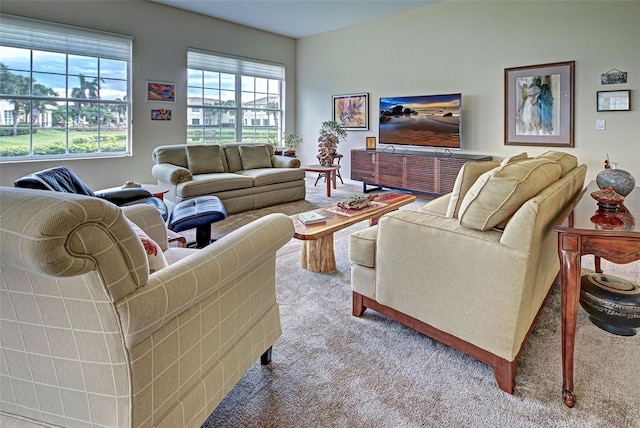 living room with carpet