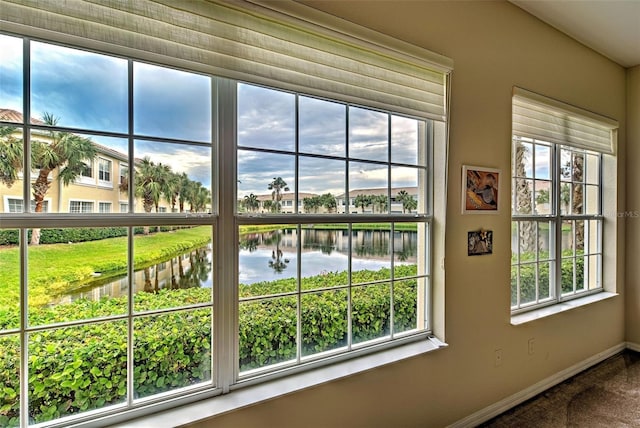 1704 Triano Cir Unit 1704, Venice, FL 34292 - detailed view of a water view, baseboards, and carpet floors
