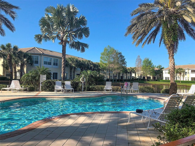 view of pool featuring a patio area