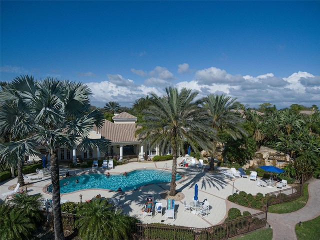 view of pool with a patio area