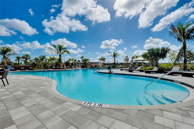 view of pool with a patio area