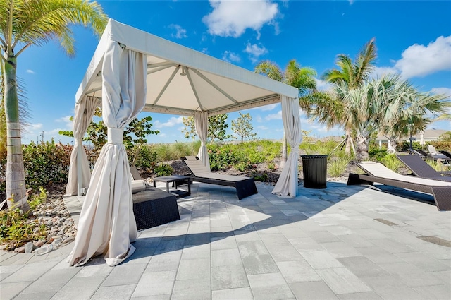 view of patio with a gazebo